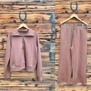 PRETTYGARDEN | NWT Brown Half Zip Sweater & Pants Set XL